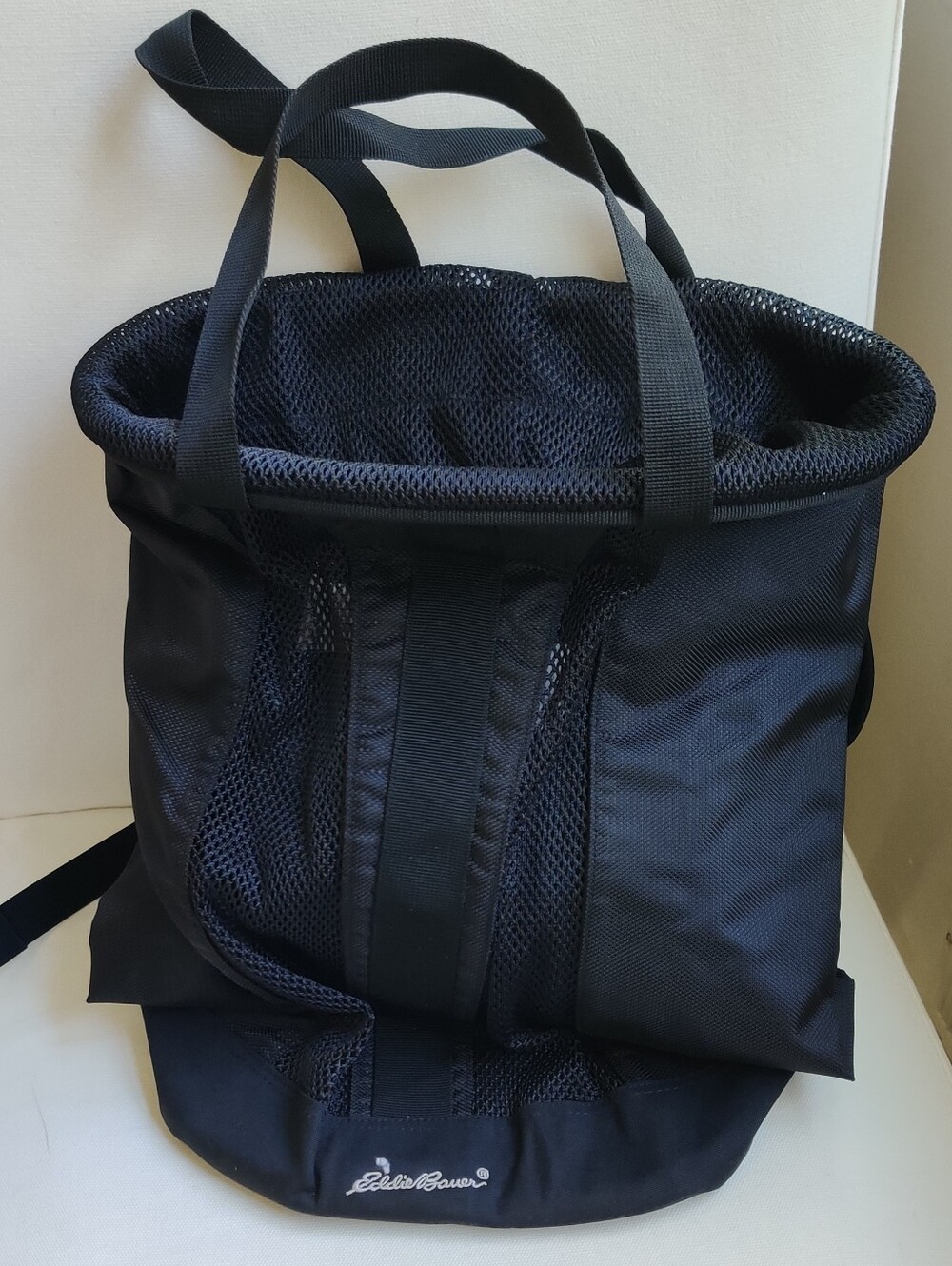 Eddie Bauer Black Mesh Top Backpack Tote, New Condition - Picture 1 of 12